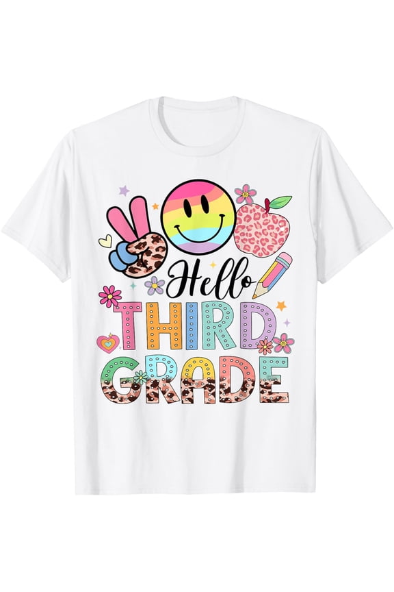 Hello 3rd Grade Boy Girl Teacher Back To School 3rd Grade T-Shirt