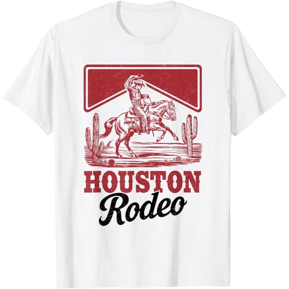 Tiny Nest Houston Rodeo, Vintage Bronc Horse Riding Wrangler T-Shirt