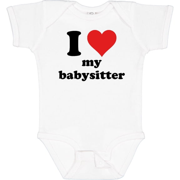 Tiny Nest I Heart My Babysitter Baby Bodysuit Love One-Piece Infant Creeper, New Born, Baby Shower Gift, New Parents Gift