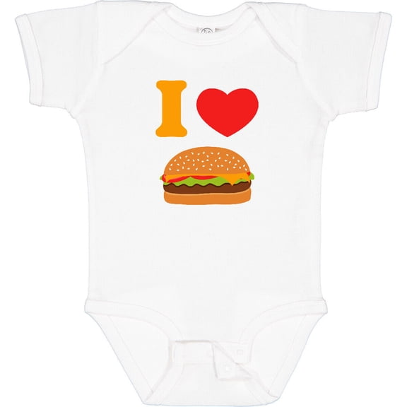 Tiny Nest I Love Cheeseburgers Baby Bodysuit Cheeseburger Heart Hamburger Cute, New Born, Baby Shower Gift, New Parents Gift