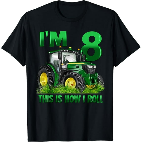 Tiny Nest I'M 8 Years Old 8Th Birthday Boy Girl Farm Tractor Farmer T-Shirt, Gift For Friend
