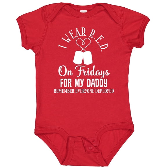Tiny Nest I Wear R.E.D. On Friday For Daddy Baby Bodysuit Dad Child Boys Girls, New Born, Baby Shower Gift, New Parents Gift