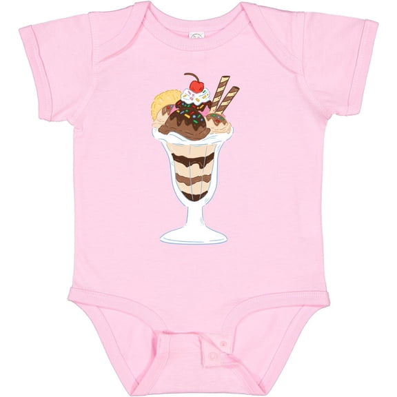 Tiny Nest Ice Cream Sundae Baby Bodysuit Food Icecream Sprinkles Chocolate Lover, New Born, Baby Shower Gift, New Parents Gift