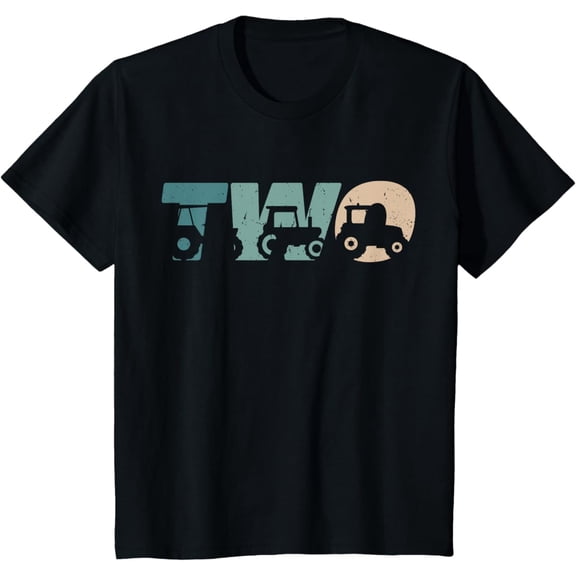 Tiny Nest Kids 2 Year Old Shirt 2Nd Birthday Tractor Farmer Boys Girls Kid T-Shirt, Gift For Friend