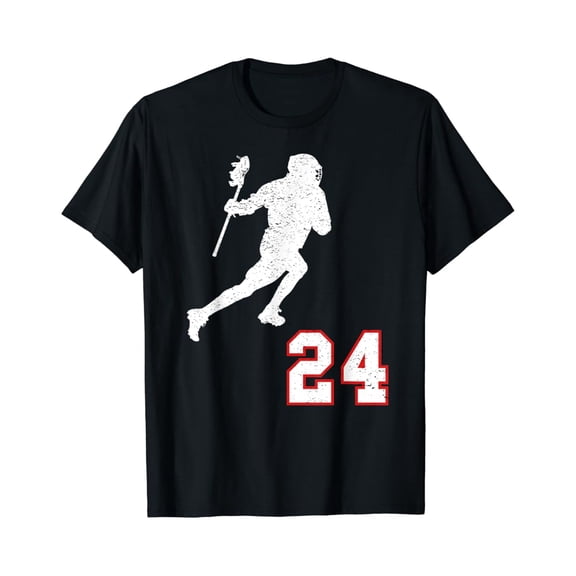 Tiny Nest Lacrosse Player Gift Number 24 For Lacrosse Fans T-Shirt All Size S-5Xl