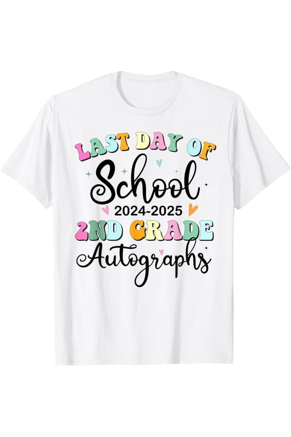Last Day of School Autograph 2nd Grade Graduation Boys Girls T-Shirt