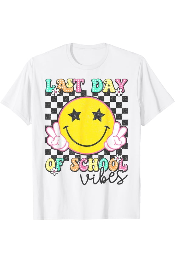 Last Day of School Vibes Groovy Graduation Kids Boys Girls T-Shirt