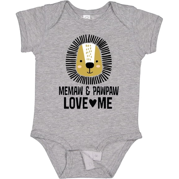 Tiny Nest Memaw And Pawpaw Grandkids Lion Baby Bodysuit Boys Childs Shower From, New Born, Baby Shower Gift, New Parents Gift