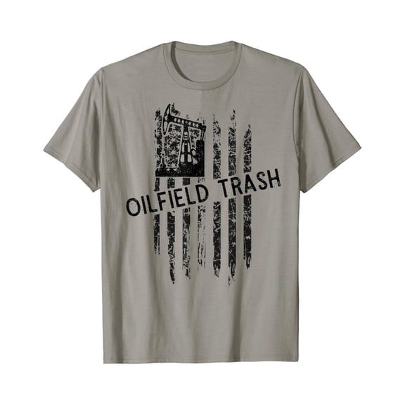 Tiny Nest Mens Oilfield Trash American Flag Oilfield T-Shirt, Gift For Friend
