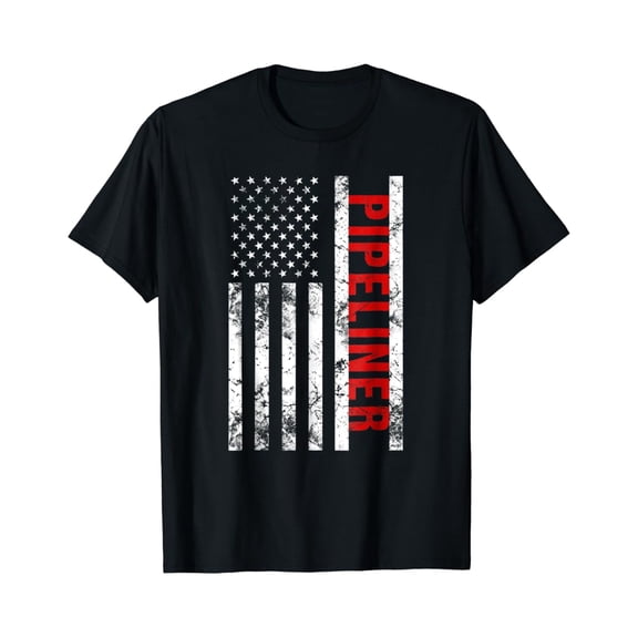 Tiny Nest Mens Pipeliner American Flag Welder Pipeline T Shirt, Gift For Friend