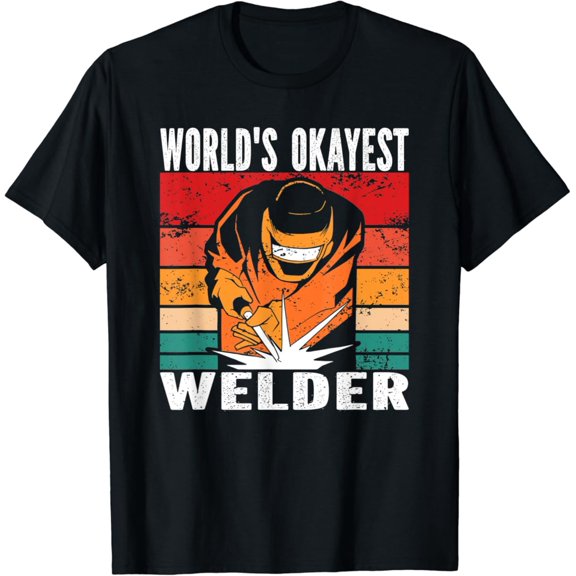 Tiny Nest Mens World'S Okayest Welder T-Shirt, Gift For Friend