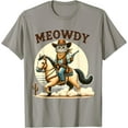 thumbnail image 1 of Tiny Nest Meowdy Partner Cat Wrangler Horse Howdy Funny Country Western T-Shirt, 1 of 4