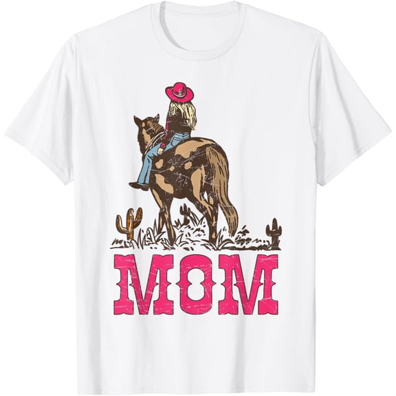 Tiny Nest Mom Birthday Cowgirl Riding Horse Western Family Matching T-Shirt