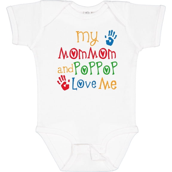 Tiny Nest Mommom And Poppop Love Me Baby Bodysuit Mom Pop Grandchild Boys Girls, New Born, Baby Shower Gift, New Parents Gift