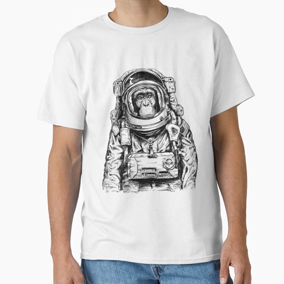 Tiny Nest Monkey Astronaut Classic T-Shirt, Size S To 5XL T-Shirt
