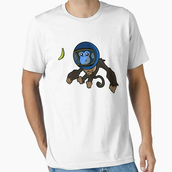 Tiny Nest Monkey In Space Essential T-Shirt, Size S To 5XL T-Shirt