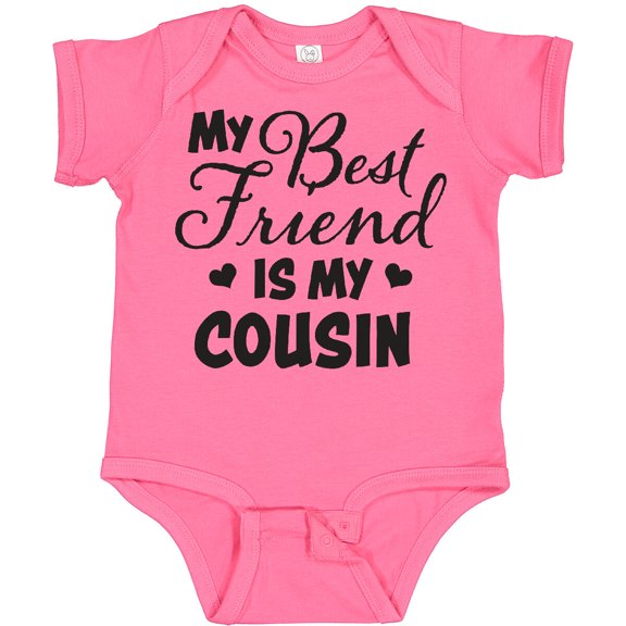 Tiny Nest My Best Friend Is My Cousin With Hearts Baby Bodysuit Family One-Piece, New Born, Baby Shower Gift, New Parents Gift