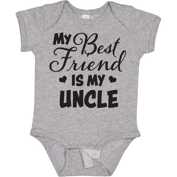 Tiny Nest My Best Friend Is My Uncle With Hearts Baby Bodysuit Family One-Piece, New Born, Baby Shower Gift, New Parents Gift