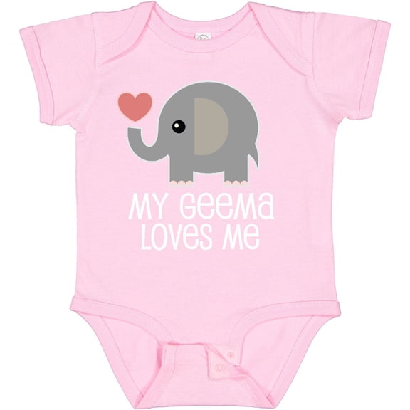 Tiny Nest My Geema Grandma Loves Me Baby Bodysuit From Childs Elephant Zoo Boys, New Born, Baby Shower Gift, New Parents Gift