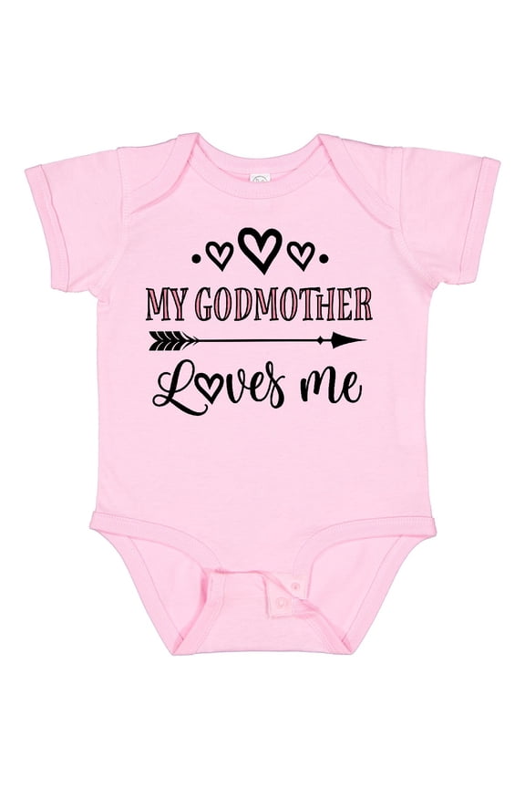 My Godmother Loves Me Girls Baby Bodysuit Godmom Goddaughter Childs, New Born, Baby Shower Gift, New Parents Gift