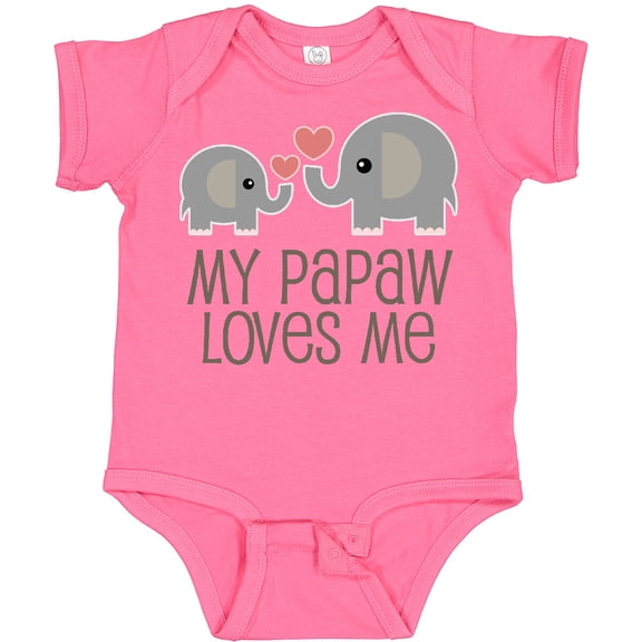 Tiny Nest My Papaw Loves Me Grandchild Baby Bodysuit From Elephant Boys Girls, New Born, Baby Shower Gift, New Parents Gift