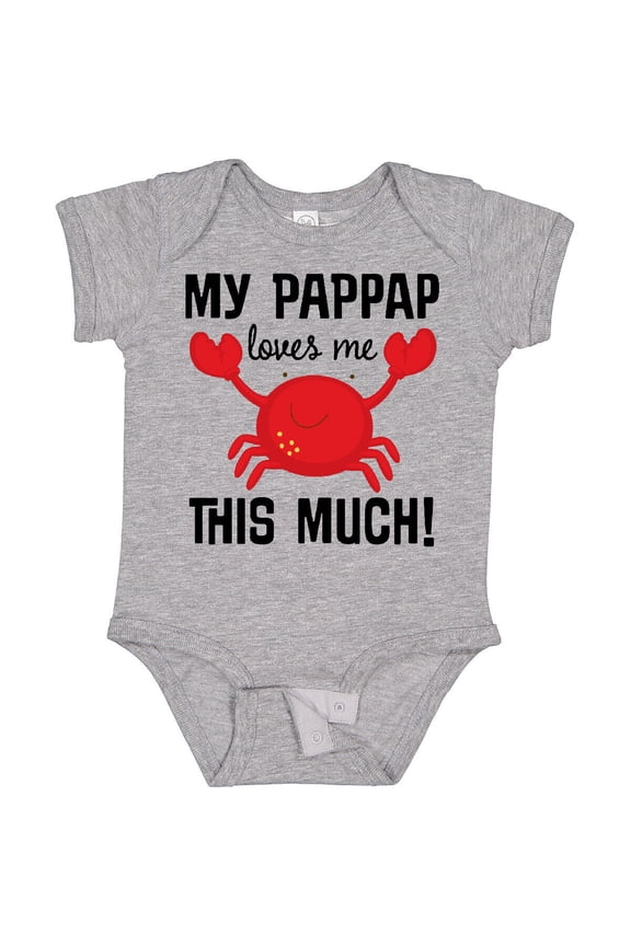 My Pappap Loves Me Boys Grandson Crab Baby Bodysuit Pap From Childs, New Born, Baby Shower Gift, New Parents Gift