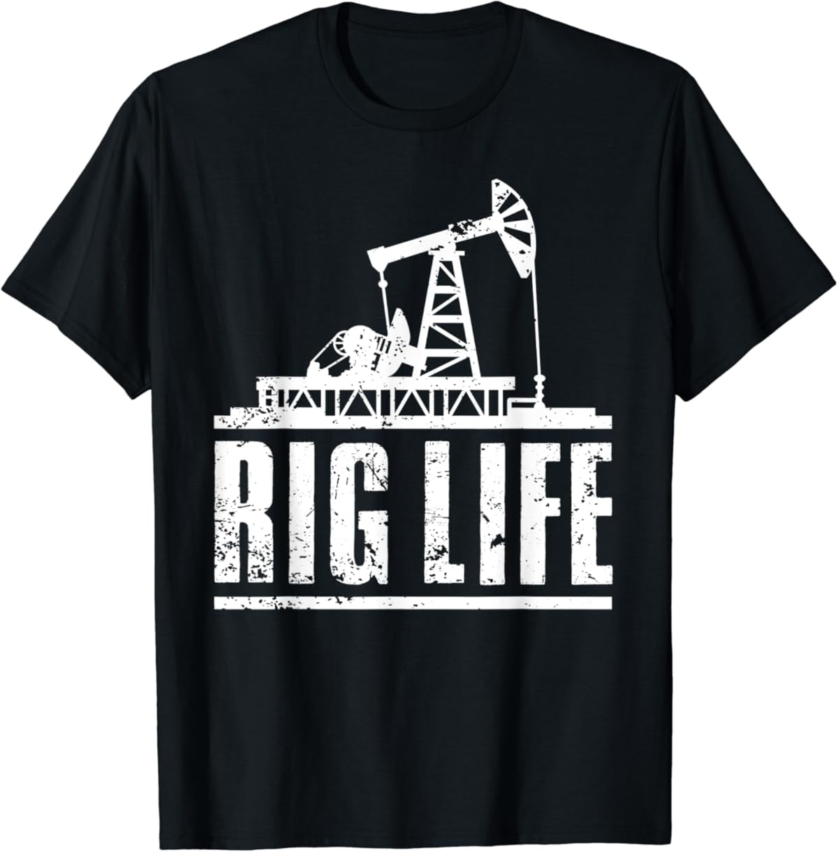 Tiny Nest Oil Rig Art Men Dad Oil Field Roughneck Rig Operator T-Shirt ...
