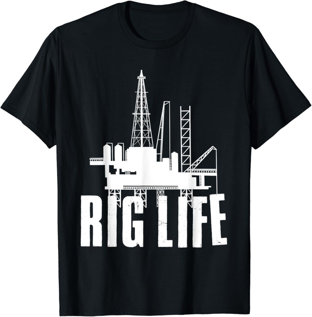 Tiny Nest Oil Rig Art Men Dad Oil Field Roughneck Rig Operator T-Shirt ...