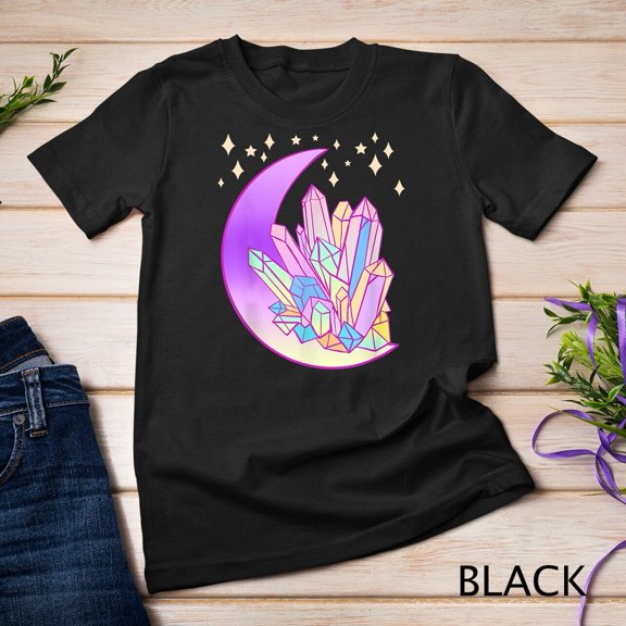 Tiny Nest Pastel Goth Crystal Cluster Glowing Moon Kawaii Witch T-Shirt Unisex T-shirt