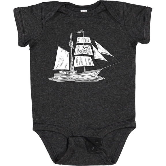 Tiny Nest Pirate Ship Illustration Baby Bodysuit Pirates Sailor High Seas Lover, New Born, Baby Shower Gift, New Parents Gift