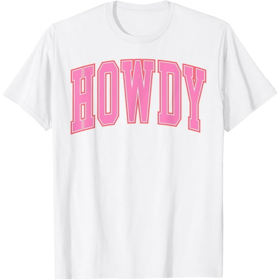 Tiny Nest Preppy Pink Howdy Cowgirl Shirt for Women Girls T-Shirt