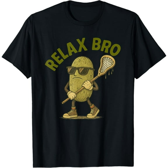 Tiny Nest Relax Bro Lacrosse Vintage Pickle Lax Lover Lacrosse T-Shirt All Size S-5Xl
