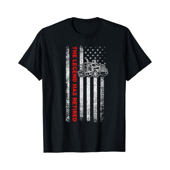 Tiny Nest Retired Truck Driver - Patriotic Trucker - American Flag T-Shirt, Gift For Friend