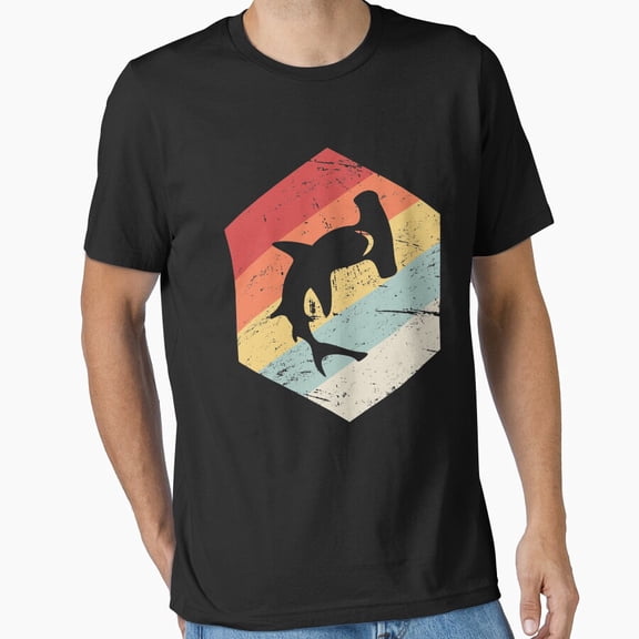 Tiny Nest Retro 70S Hammerhead Shark Icon Essential T-Shirt, Size S To 5XL T-Shirt