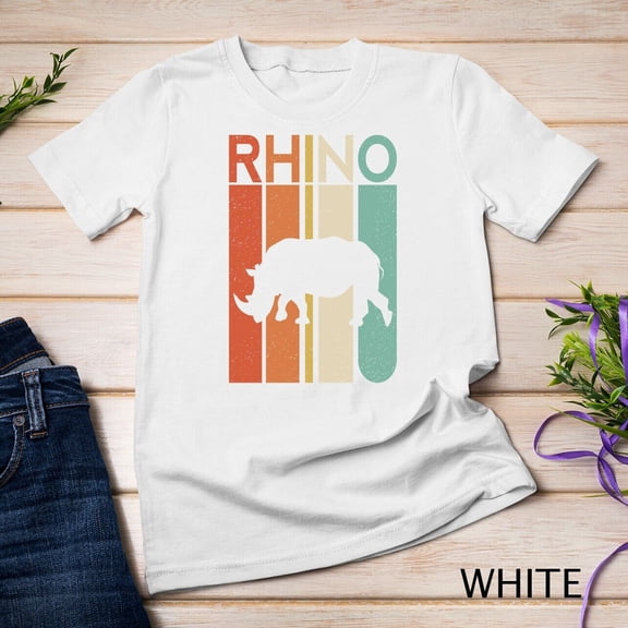 Tiny Nest Rhino Rhinoceros Retro Vintage WIld Animal Kids Men Women Unisex T-shirt