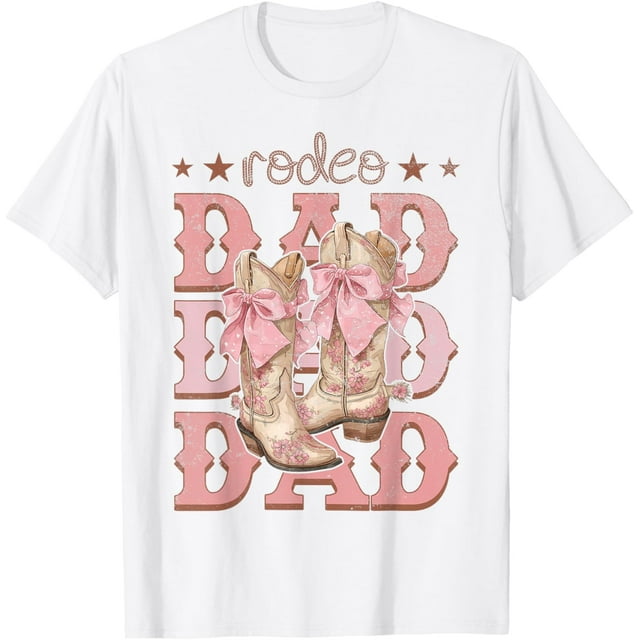 Tiny Nest Rodeo Dad Pink Boots Coquette Cow-Girl Birthday Party T-Shirt