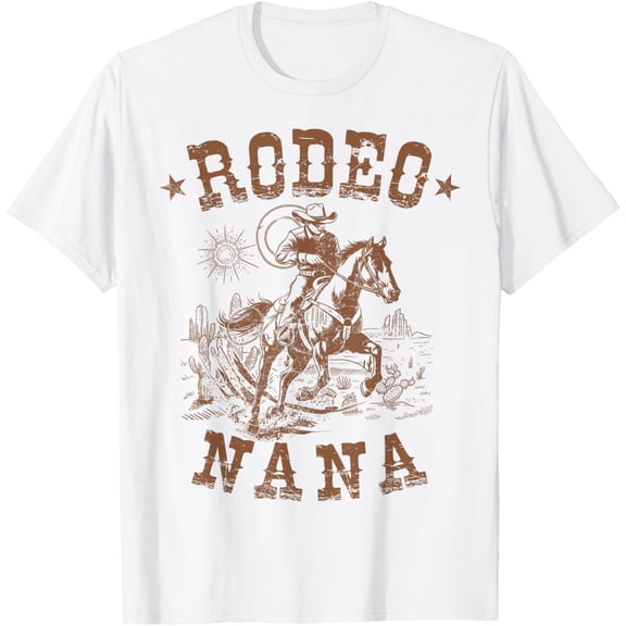 Tiny Nest Rodeo Nana Western Wrangler Family Matching Mother's Day T-Shirt