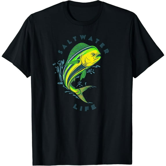 Tiny Nest Saltwater Mahi Mahi Jumping Fishing T-Shirt