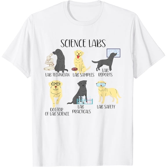 Tiny Nest Science Labs Funny Dogs Labrador Retriever Science Teacher T-Shirt