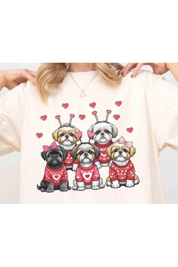 Shih Tzu Valentines Shirt, Shih Tzu Shirt, Valentine'S T-Shirt, Tee, Dog Mom Gift, Shih Tzu Mom Valentines Gift Shih Tzu Gift, Gift For Friend
