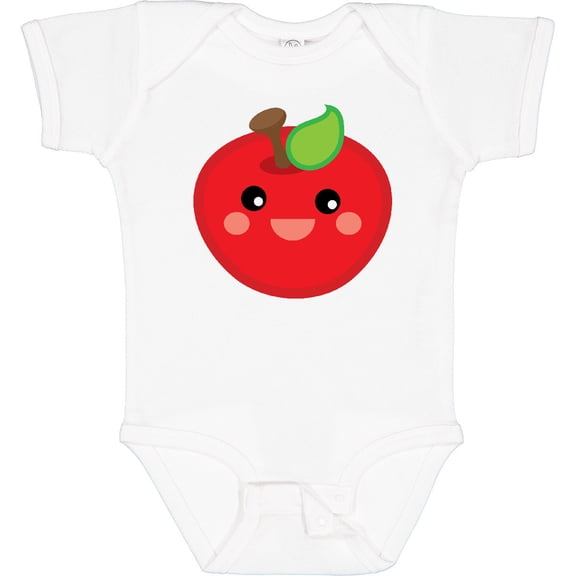 Tiny Nest Smiling Apple Baby Bodysuit Fruit Happy Teacher Student Smile Kawaii, New Born, Baby Shower Gift, New Parents Gift