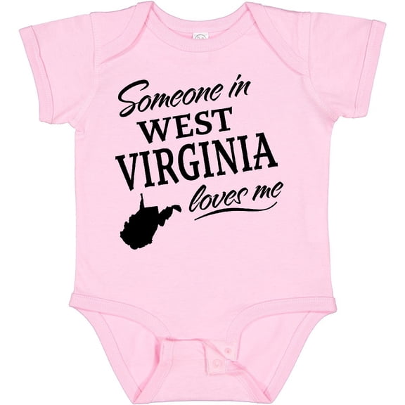 Tiny Nest Someone In West Virginia Loves Me Baby Bodysuit State Home Family Kids, New Born, Baby Shower Gift, New Parents Gift