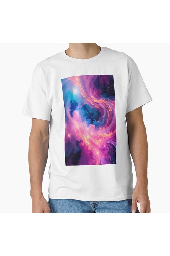 Stellar Bloom Vivid Cosmic Nebula Fantasy Art Classic T-Shirt, Size S To 5XL T-Shirt