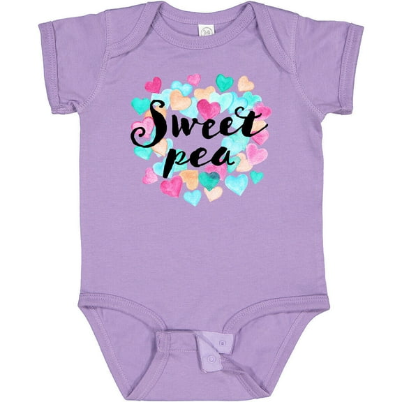 Tiny Nest Sweet Pea Hearts Baby Bodysuit Sweetpea Heart Valentine Circle Painted, New Born, Baby Shower Gift, New Parents Gift