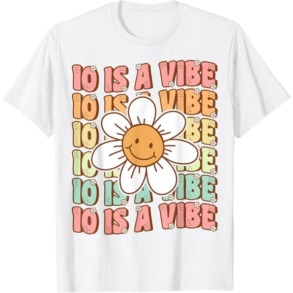 Tiny Nest Ten Is A Vibe Cute Groovy 10th Birthday Party Daisy Flower T-Shirt
