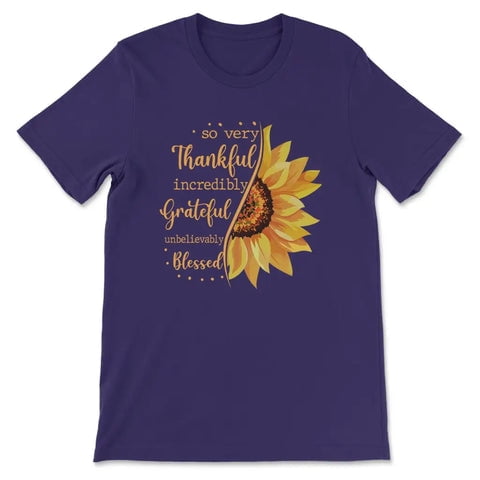 Tiny Nest Thankful Grateful Blessed Sunflower T-Shirt Shirt For Boy, Girl, Gift For Friend