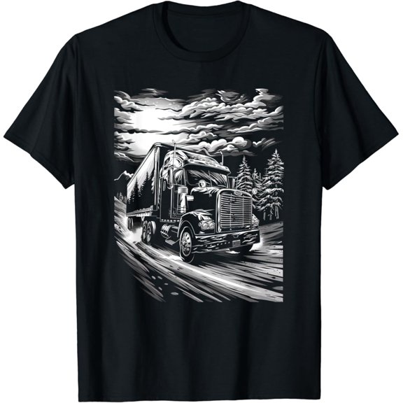 Tiny Nest Trucker American Flag Big Rig Semi-Trailer Truck Driver T-Shirt, Gift For Friend