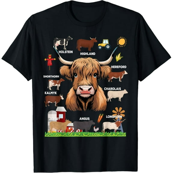 Tiny Nest Types Of Cows Farm Idea For Kids & Cow Farmer Costume T-Shirt, Gift For Friend