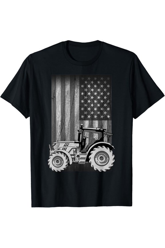 Vintage Farming Tractor American Flag Patriotic Farmer Farm T-Shirt, Gift For Friend