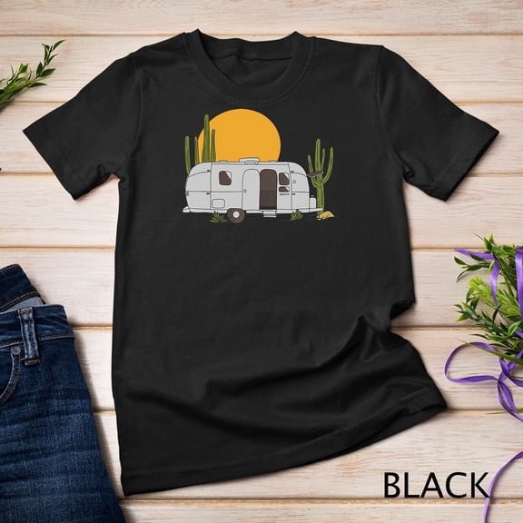 Tiny Nest Vintage Retro Desert Sun Airstream Camping RV T-Shirt Unisex T-shirt